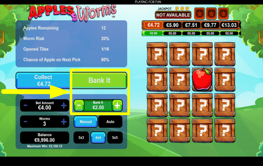 Apples and Worms PONER EN EL BANCO.