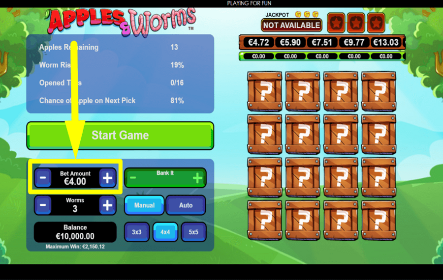 Apples and Worms PROMETE SUS MONEDAS.