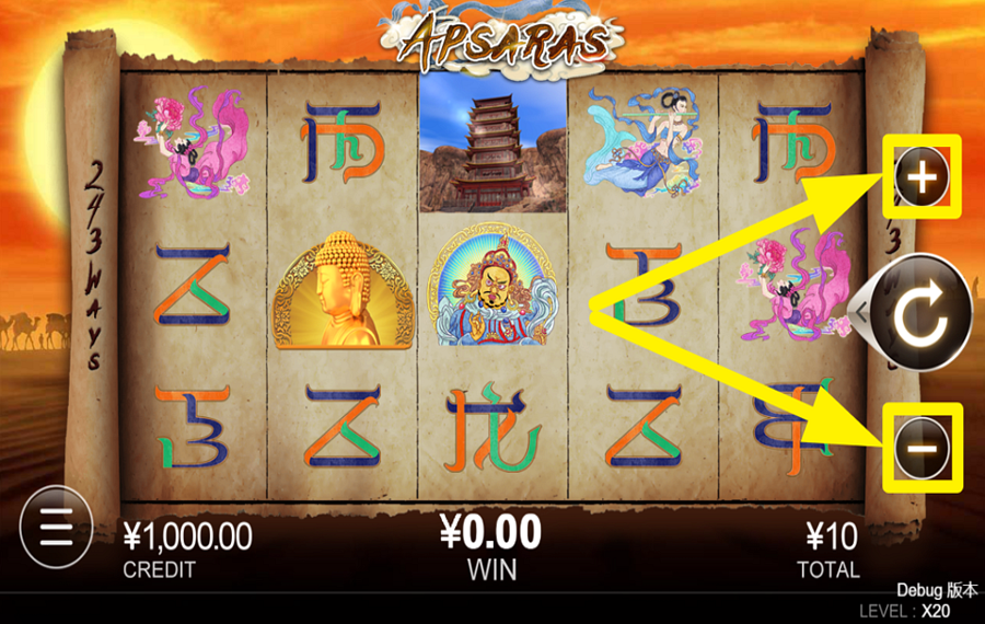 Apsaras ADJUST YOUR BET.