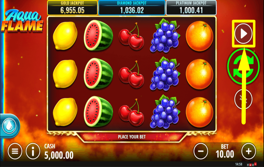 Aqua Flame CONTINUE AUTOMATICALLY.