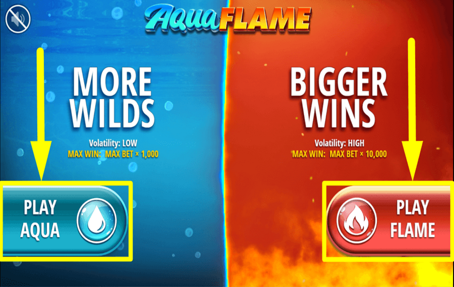 Aqua Flame CHOOSE GAME MODE.