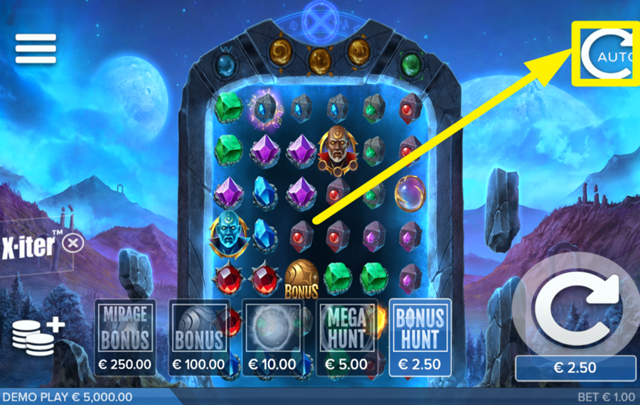 Arcanum Вращайте барабаны  автоматически.