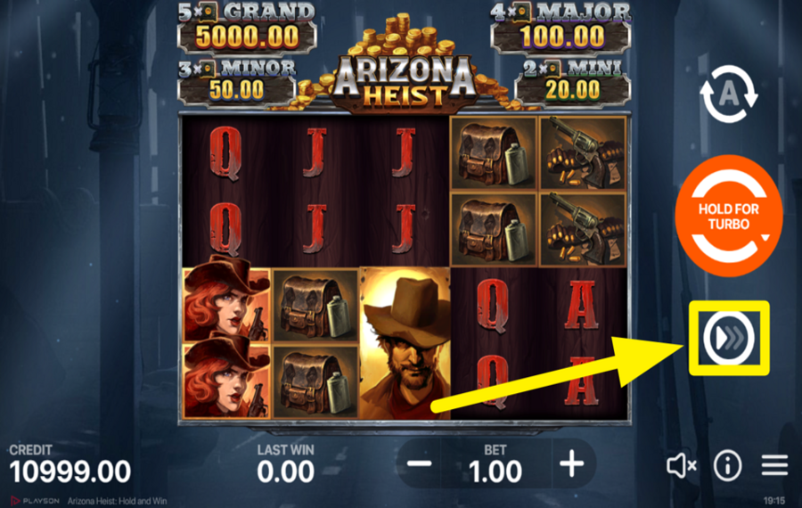 Arizona Heist Hold and Win ÄNDERN SIE DIE GESCHWINDIGKEIT.