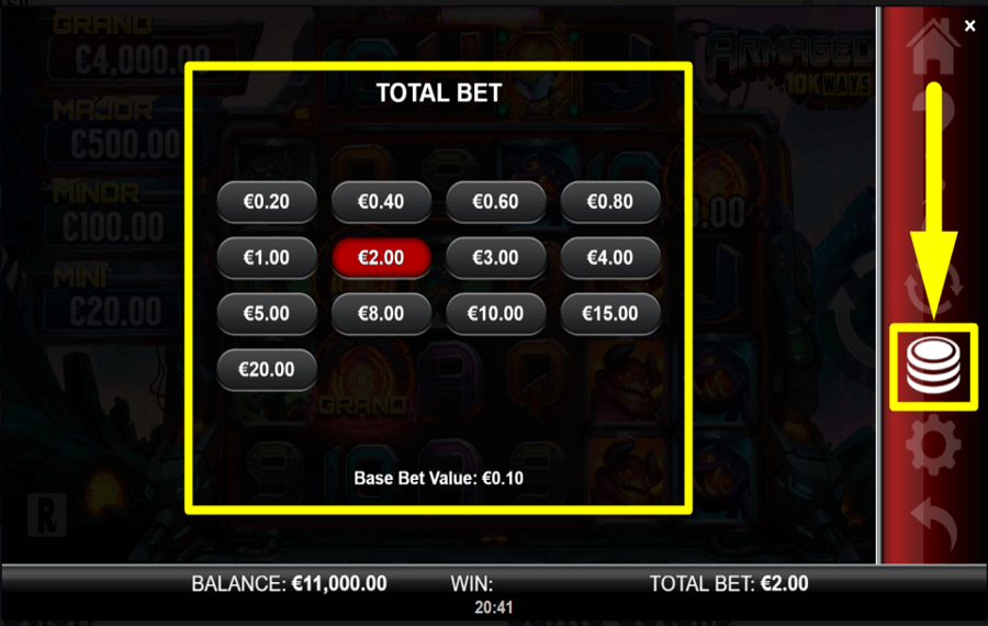 Armageddon 10k Ways SELECT YOUR WAGER.