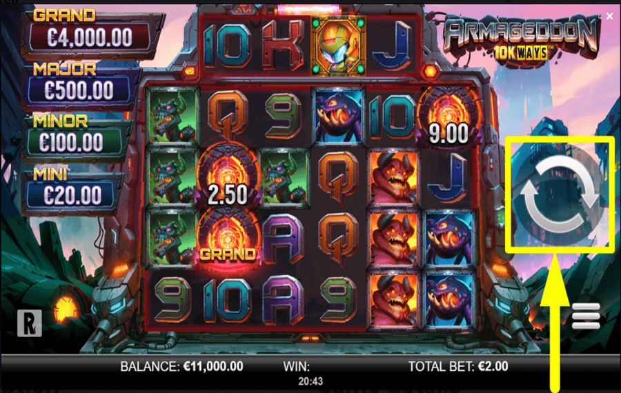 Armageddon 10k Ways SPIN FOR REWARDS.