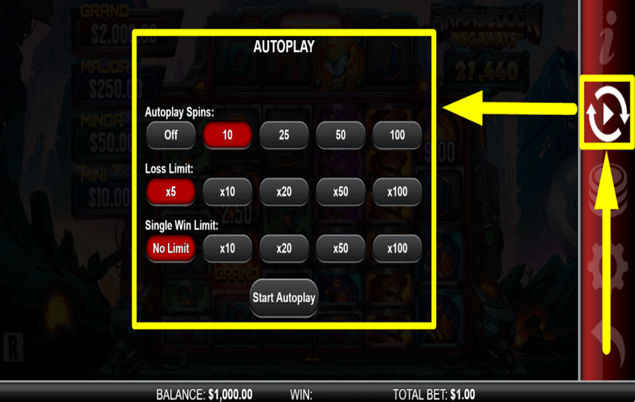 Armageddon Megaways ENABLE AUTOPLAY.