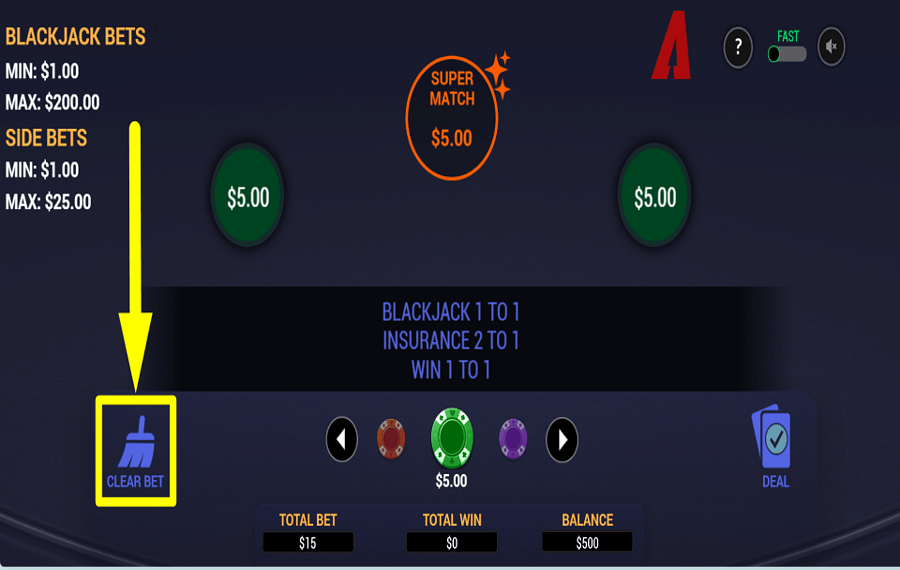 Arrows Edge Blackjack Switch RETIREZ VOTRE PARI.