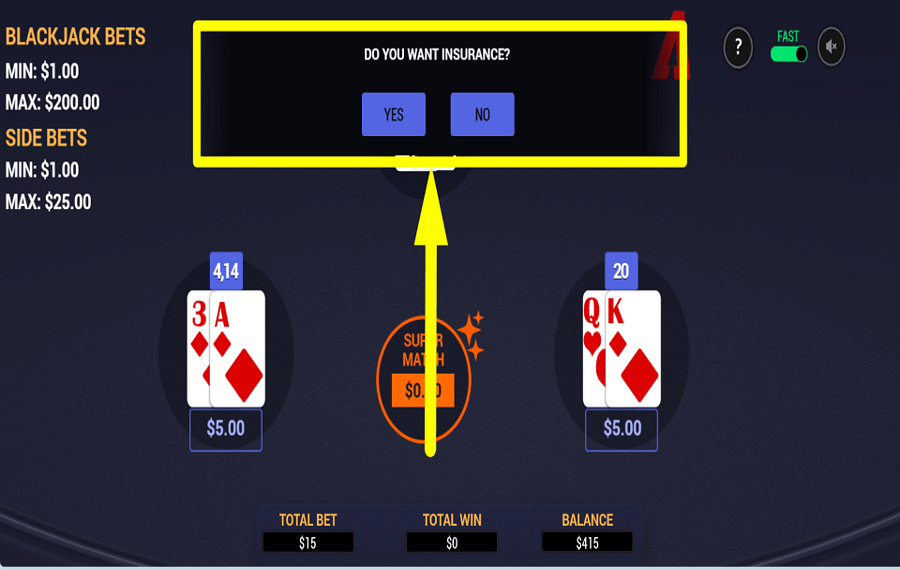 Arrows Edge Blackjack Switch PENSEZ À SOUSCRIRE UNE ASSURANCE.