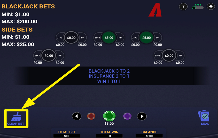 Arrows Edge Perfect Pairs Blackjack СНЯТЬ СТАВКУ.