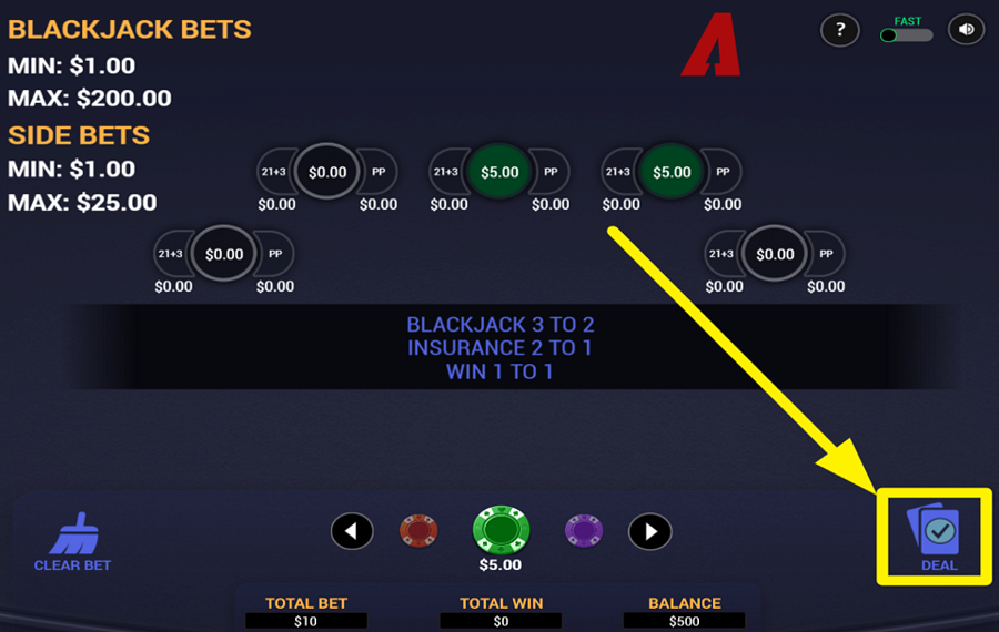 Arrows Edge Perfect Pairs Blackjack РАЗДАВАЙТЕ КАРТЫ.