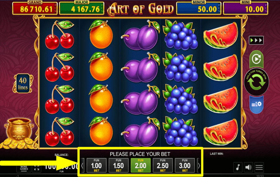 Art of Gold Golden Coins Link SÉLECTIONNEZ LE PARI.