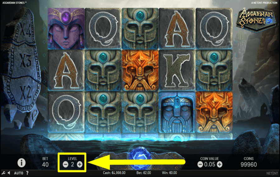 Asgardian Stones ВЫБЕРИТЕ СУММУ СТАВКИ.