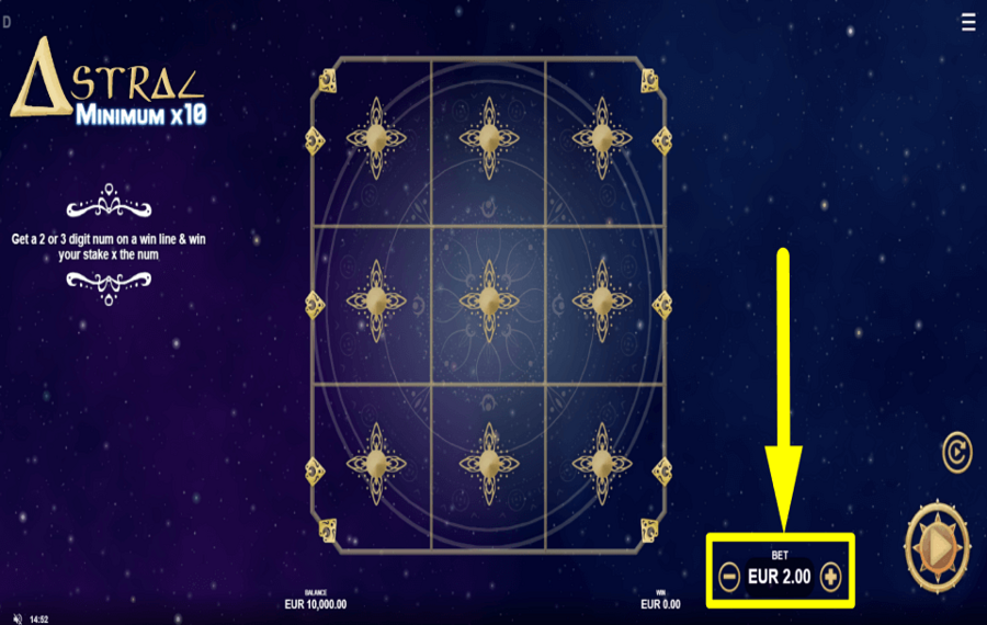 Astral Minimum x10 ИЗМЕНИТЬ СТАВКУ.