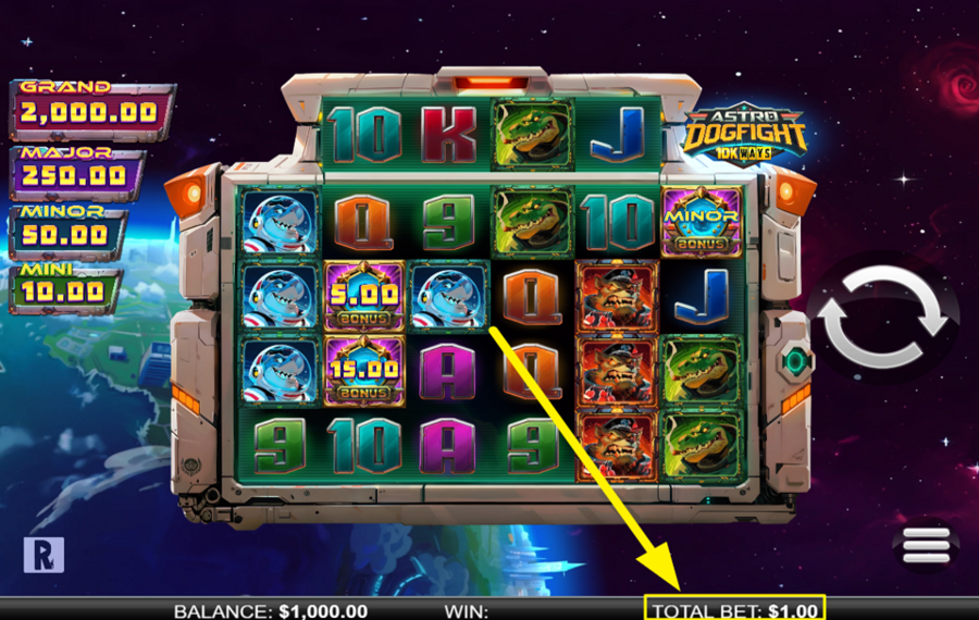 Astro DogFight 10K Ways DÉTERMINEZ LE MONTANT DE VOTRE MISE.