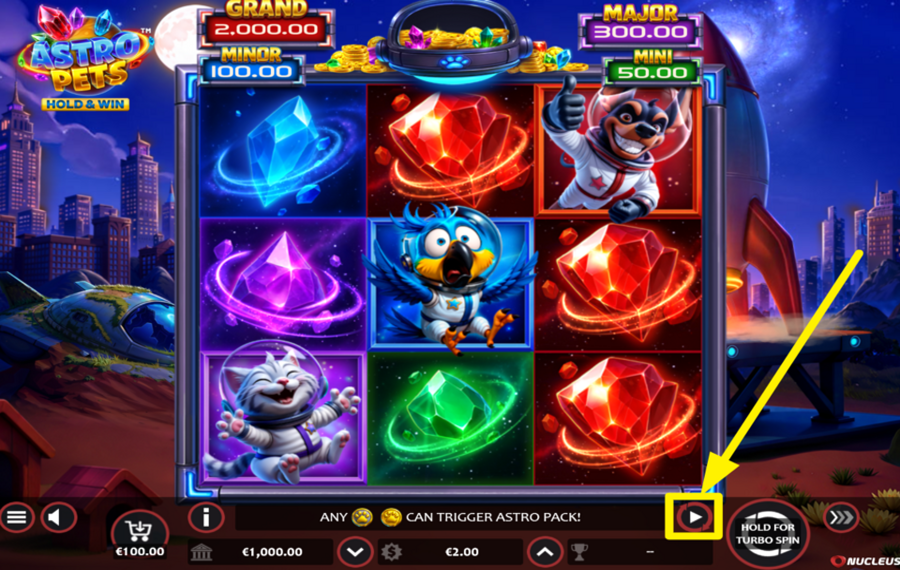 Astro Pets Hold and Win TRIGGER AUTOMATIC SPINNING.