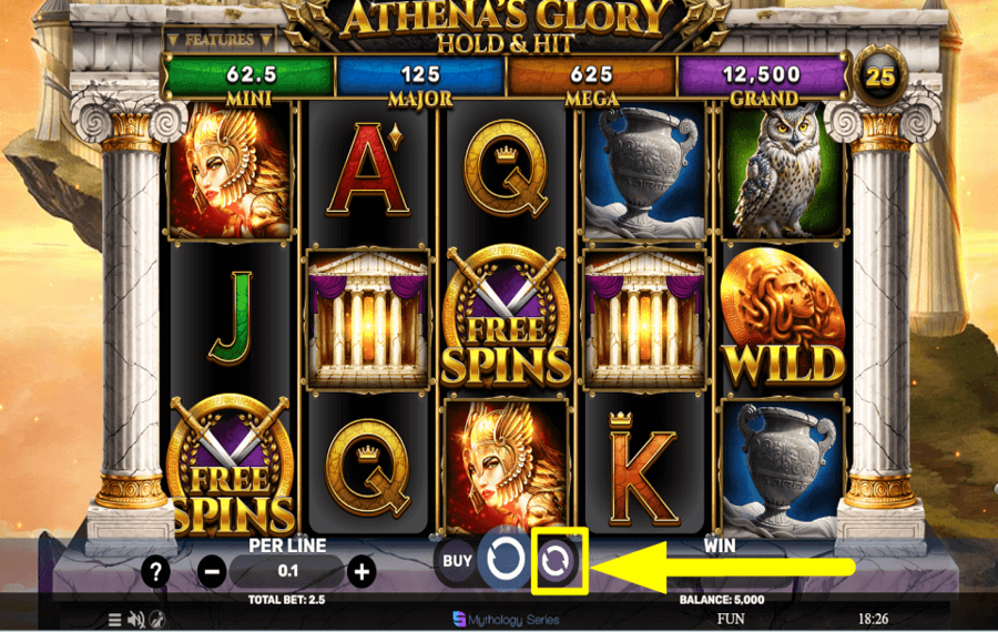 Athenas Glory Hold and Hit CHOOSE AUTOPLAY.