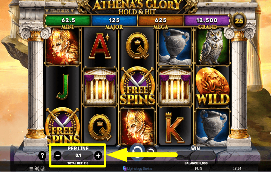Athenas Glory Hold and Hit CAST YOUR BET.