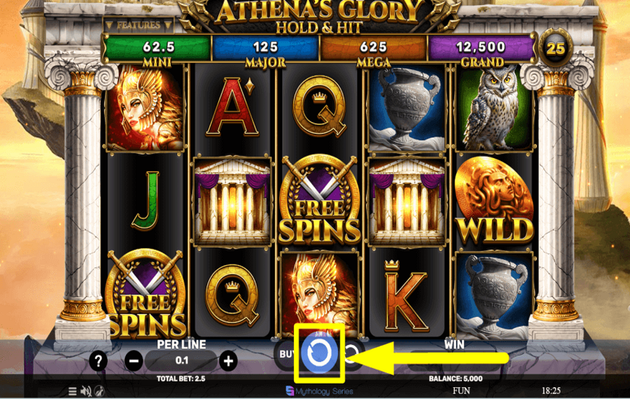 Athenas Glory Hold and Hit COLLECT REWARDS.