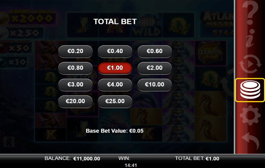 Atlantis Megaways Нажмите кнопку вращения