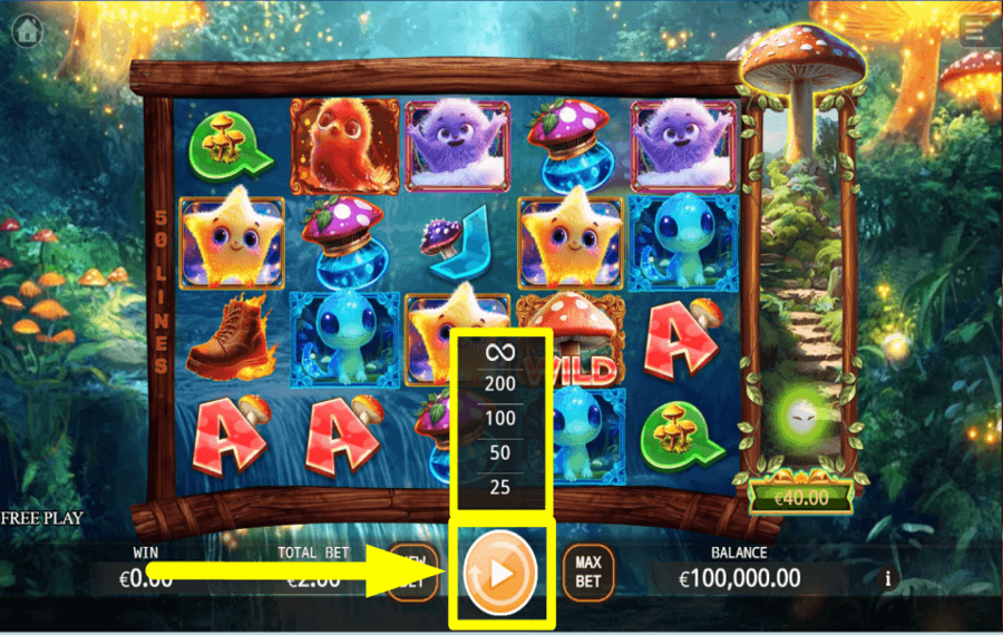 Attack Huge Mushroom SPIN AUTOMATICALLY.