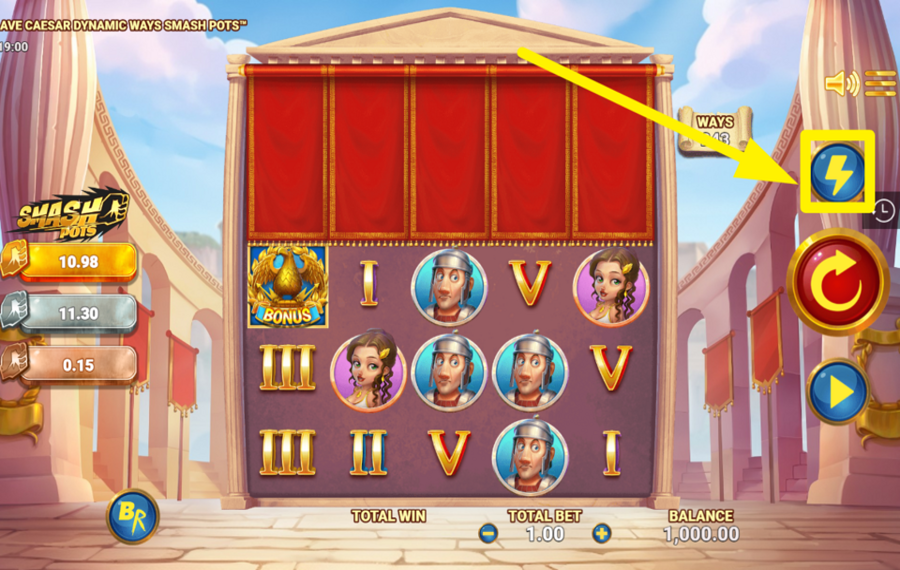 Ave Caesar Dynamic Ways Smash Pots ACCÉLÉREZ LE JEU.