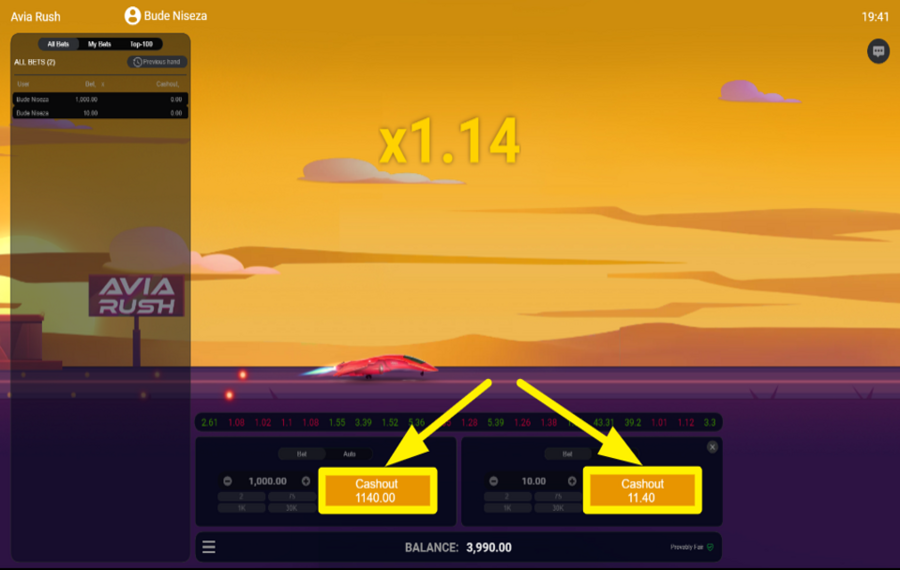 Avia Rush SÉCURISEZ VOS GAINS !