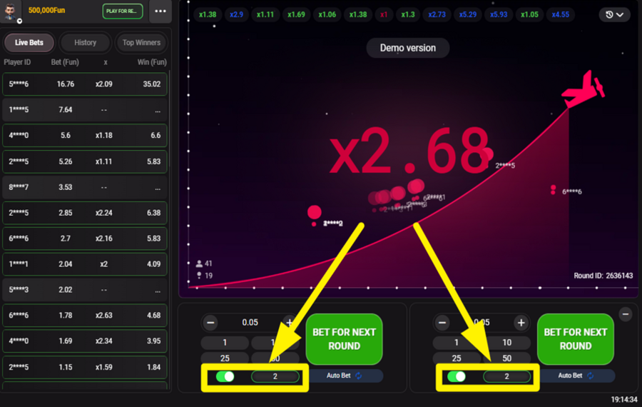AviaBET IMPOSTA IL PRELIEVO AUTOMATICO.