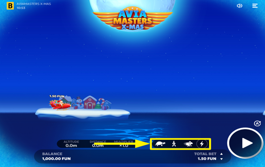 Aviamasters Xmas AJUSTAR LA VELOCIDAD DE VUELO.