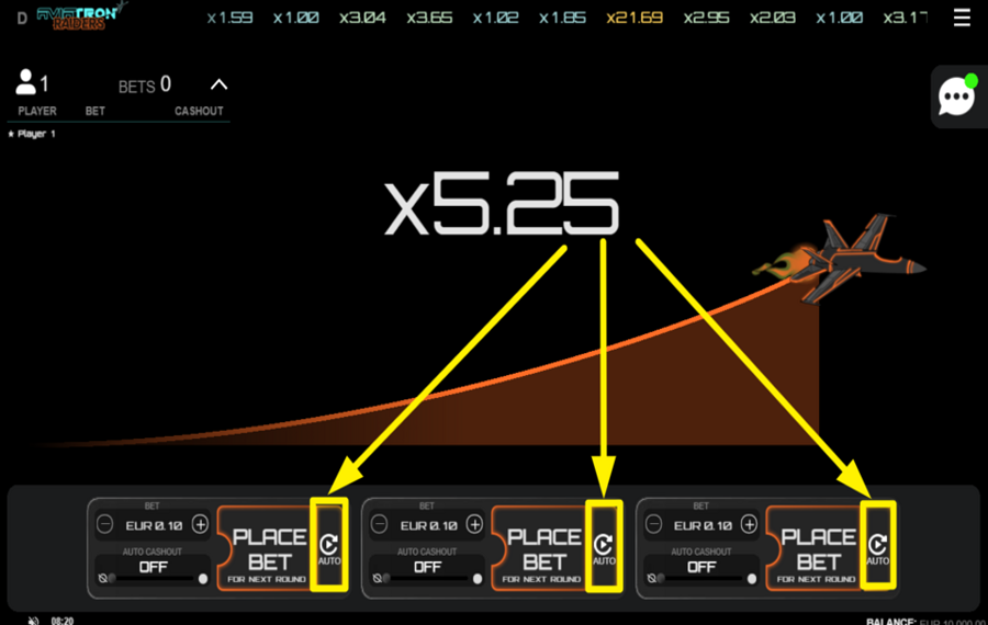 Aviatron Raiders UTILISEZ LA FONCTION DE LECTURE AUTOMATIQUE.