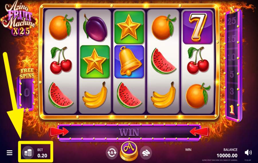Azino Fruit Machine x25 CHOOSE THE TOTAL BET.
