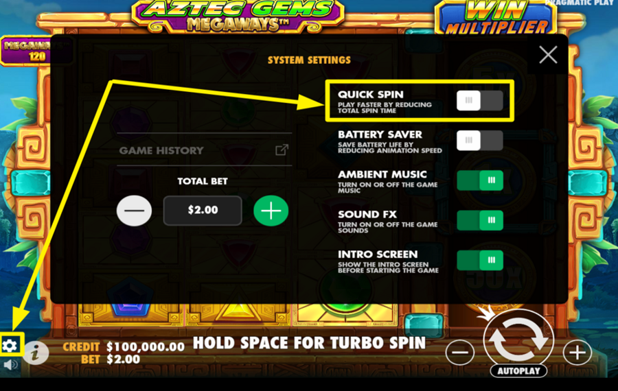 Aztec Gems Megaways ACCELERATE THE SPINS.