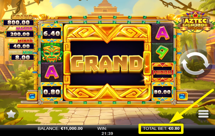 Aztec GigaBlox ESPECIFICA TU APUESTA.