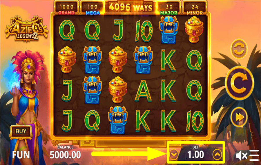 Aztecs Legend 2 УСТАНОВИТЕ ОБЩУЮ СТАВКУ.