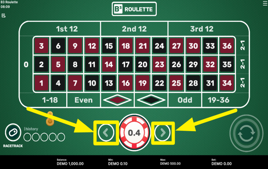 B3 Roulette РЕГУЛИРУЙТЕ РАЗМЕР СТАВКИ.