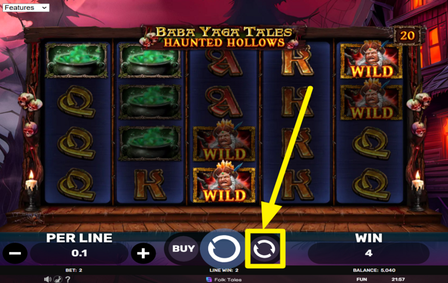 Baba Yaga Tales Haunted Hollows LAISSEZ LES BOBINES TOURNER AUTOMATIQUEMENT.