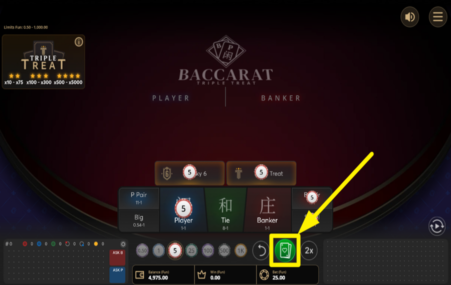 Baccarat Triple Treat ENTREZ DANS L'ACTION!