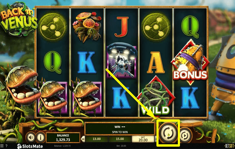 Back to Venus Click/ tap the “Spin” button.