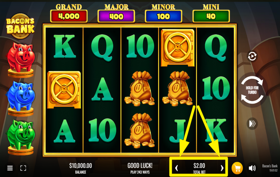 Bacons Bank DÉFINISSEZ UN MONTANT DE MISE.