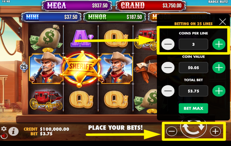 Badge Blitz SELEZIONA MONETE PER LINEA.