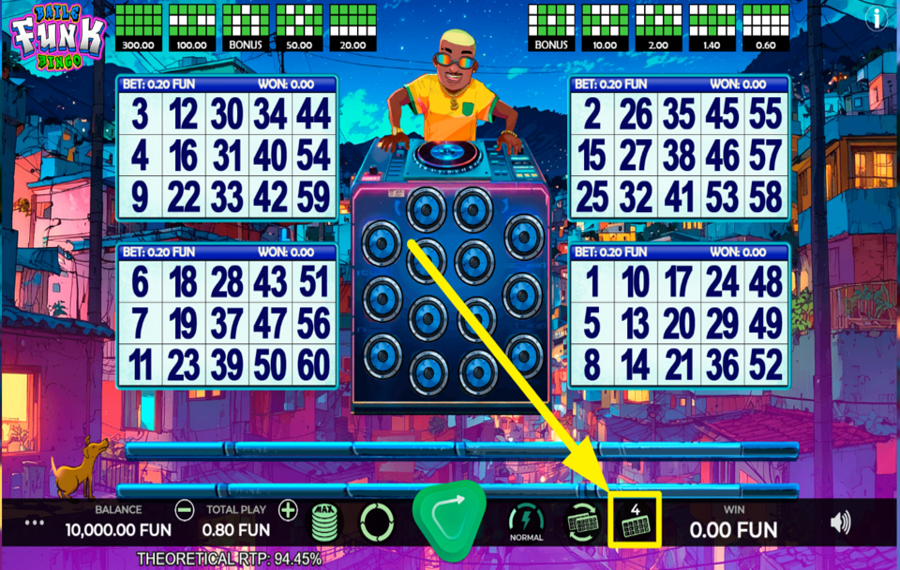 Baile Funk Bingo REGOLA LE TUE CARTELLE DEL BINGO.