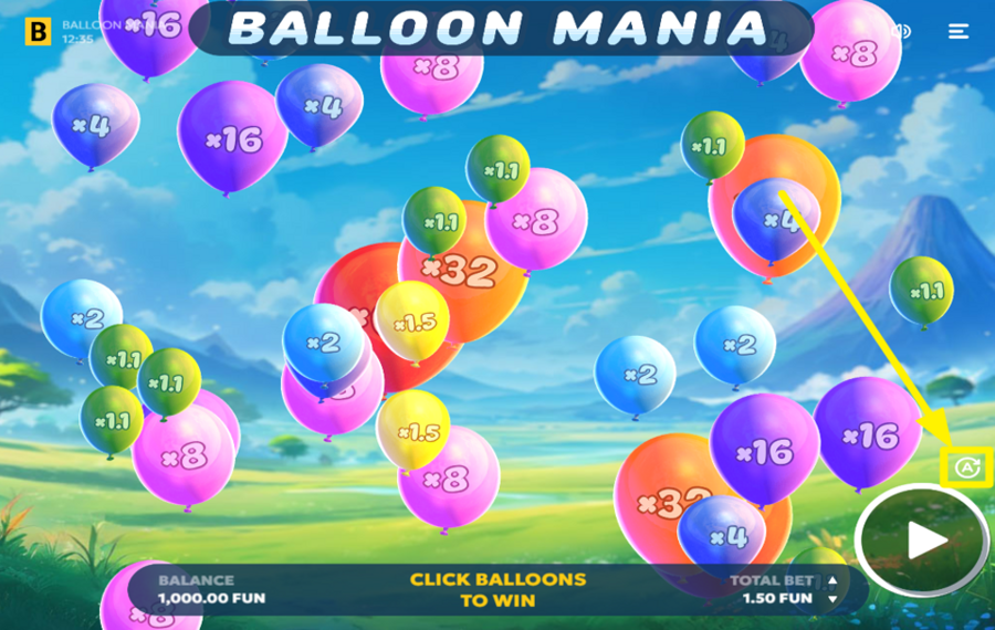 Balloon Mania HABILITAR REPRODUCCIÓN AUTOMÁTICA.