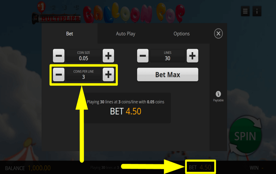 Balloon Pop PICK YOUR COINS.