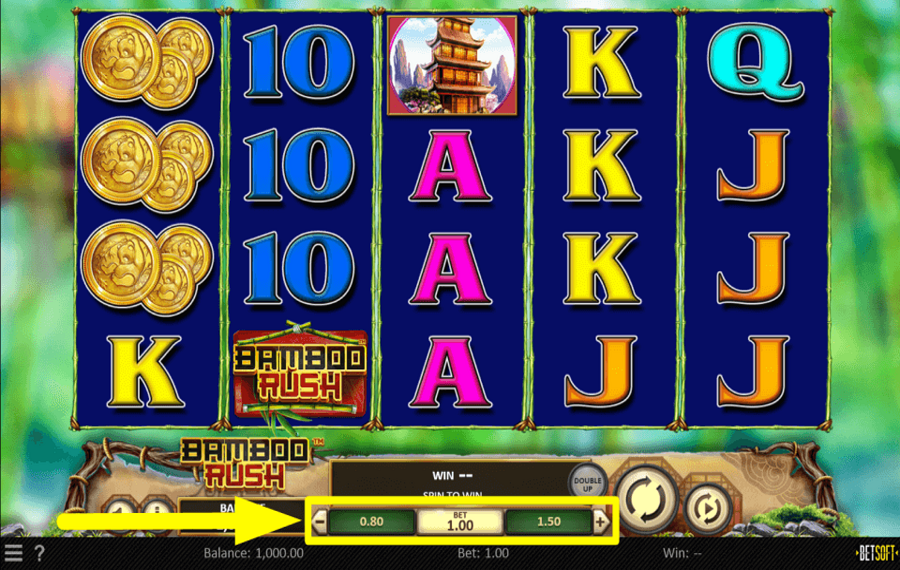 Bamboo Rush ВЫБЕРИТЕ ЗНАЧЕНИЕ СТАВКИ.