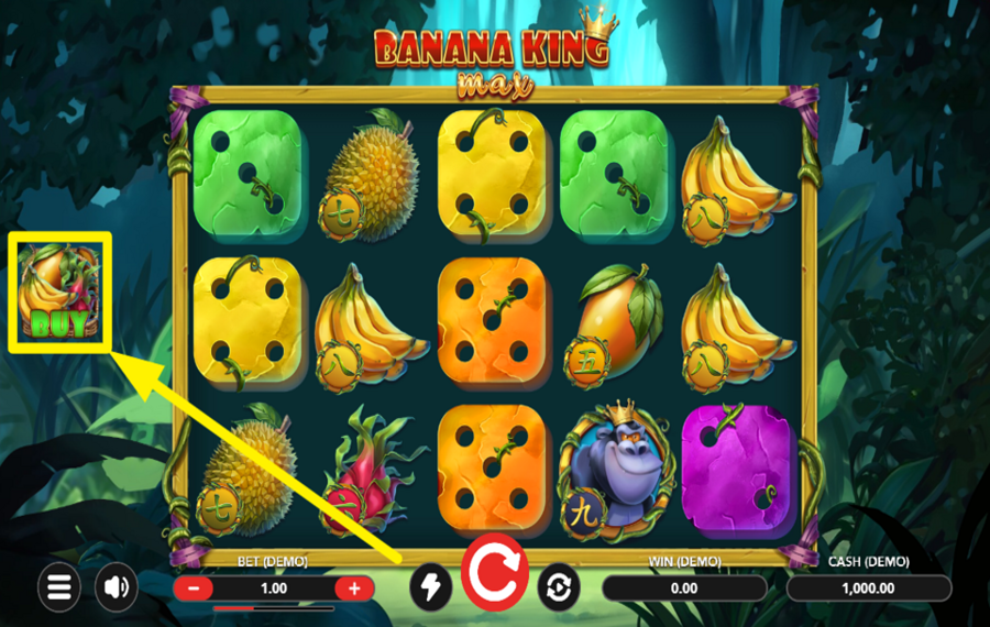 Banana King MAX Dice DESBLOQUEA EL JUEGO ADICIONAL.