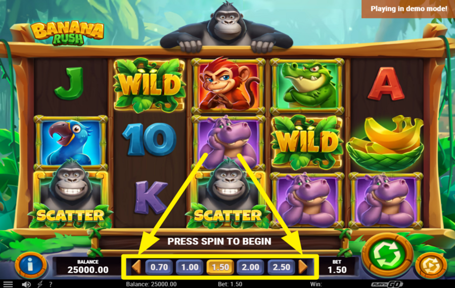 Banana Rush ВЫБЕРИТЕ СВОЮ СТАВКУ.