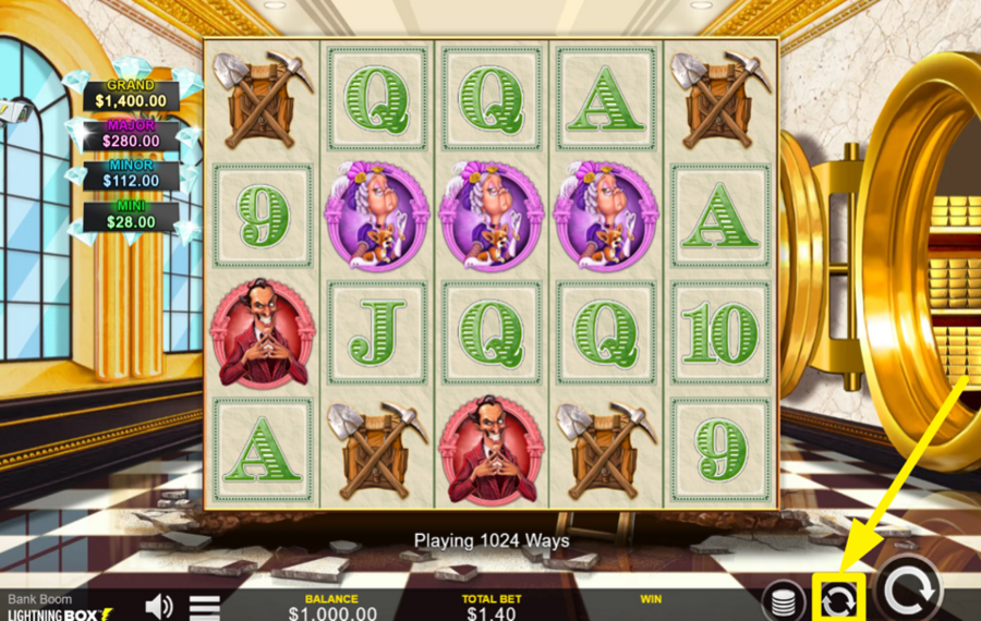 Bank Boom ACTIVATE AUTOMATIC SPINNING.