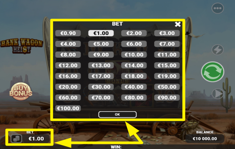 Bank Wagon Heist ОПРЕДЕЛИТЕ СВОЮ СТАВКУ.