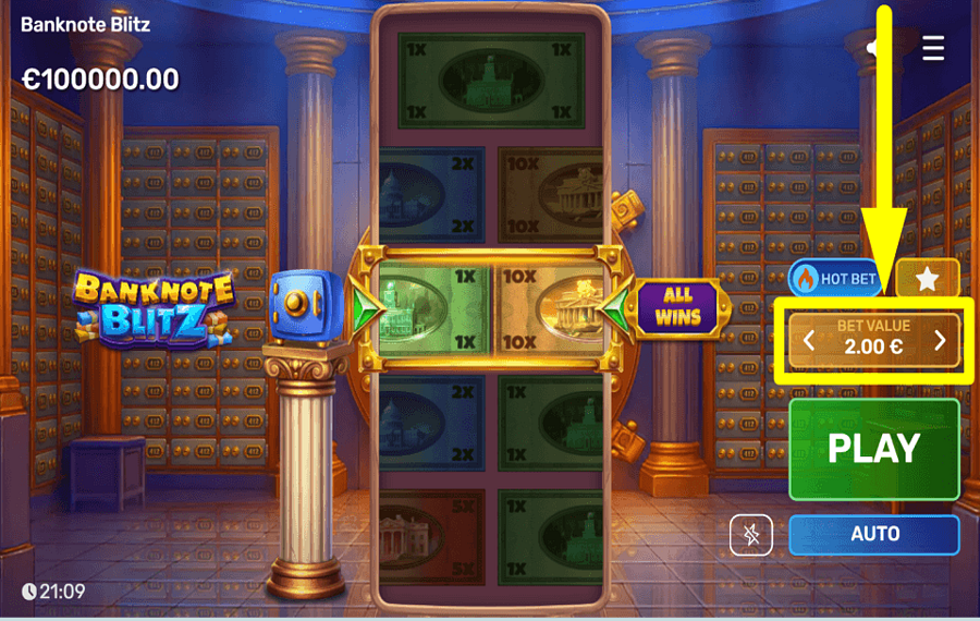 Banknote Blitz CHOISISSEZ VOTRE MISE.
