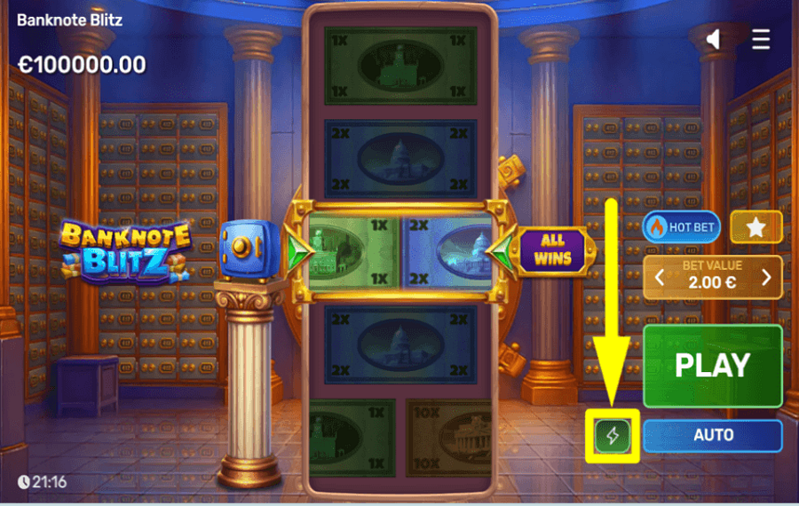 Banknote Blitz ACCÉLÉREZ LE JEU.