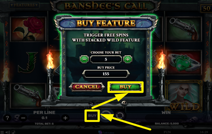 Banshees Call PURCHASE FREE SPINS.